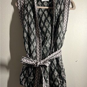 Mango Black and White Patterned Vest